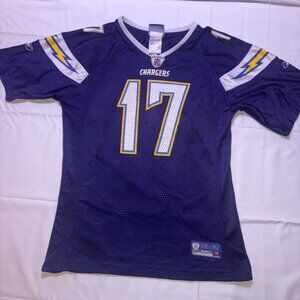 Girls NFL LA Chargers Reebok Philip Rivers Jersey #17 OnField Short Sleeve Large